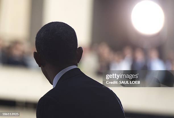 President Barack Obama speaks during an installation ceremony for new FBI Director James Comey at Federal Bureau of Investigation Headquarters in...