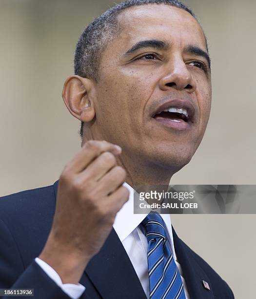 President Barack Obama speaks during an installation ceremony for new FBI Director James Comey at Federal Bureau of Investigation Headquarters in...