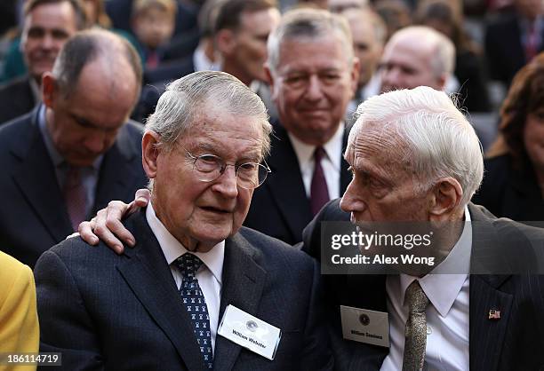 Former FBI directors William Webster , William Sessions and former Attorney General John Ashcroft attend the ceremonial swearing-in of FBI Director...