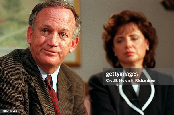 John and Patsy Ramsey, the parents of JonBenet Ramsey, meet with a small selected group of the local Colorado media after four months of silence in...