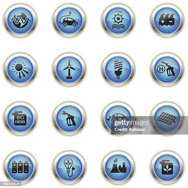 stockillustraties, clipart, cartoons en iconen met blue icons - alternative energy - biodiesel