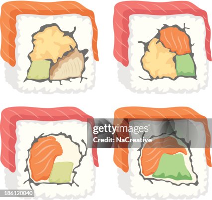 Sushi vector set Sushi vector set