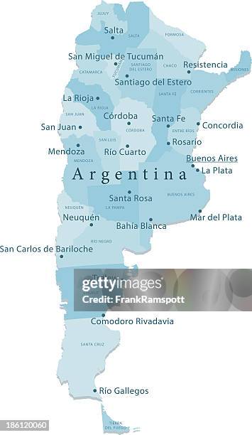 argentina vector map regions isolated - la plata argentina stock illustrations