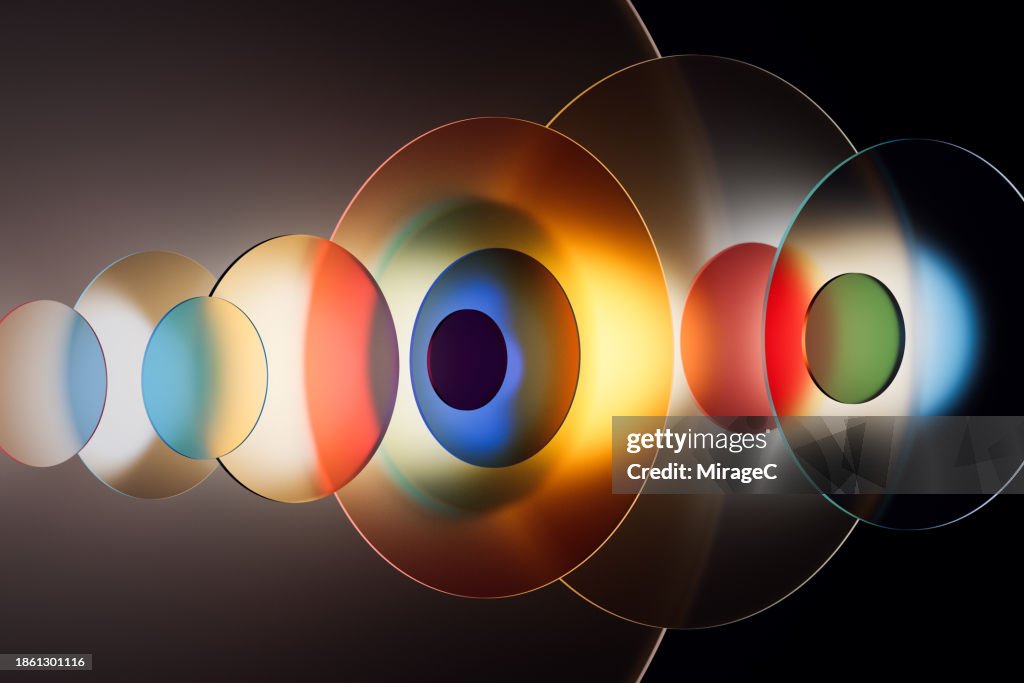 Abstract Eye of Colorful Circular Glass Crossing