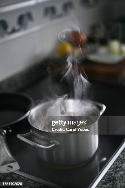 cooking in a saucepan - kitchen utensil stock pictures, royalty-free photos & images