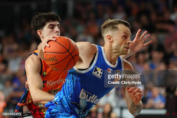 Nathan Sobey of the Bullets in action during the round 11 NBL match between Brisbane Bullets and Cairns Taipans at Nissan Arena, on December 17 in...