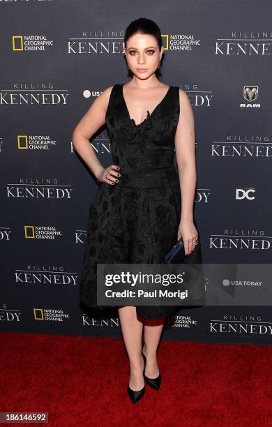 Actress Michelle Trachtenberg attends the National Geographic Channel's "Killing Kennedy" World Premiere at The Newseum on October 28, 2013 in...