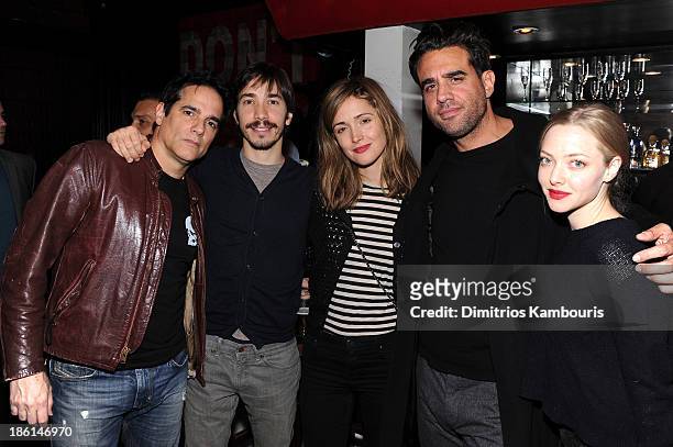 Yul Vazquez, Justin Long, Rose Byrne, Bobby Cannavale, and Amanda Seyfried attend LAByrinth Theater Company Celebrity Charades 2013 Benefit Gala on...