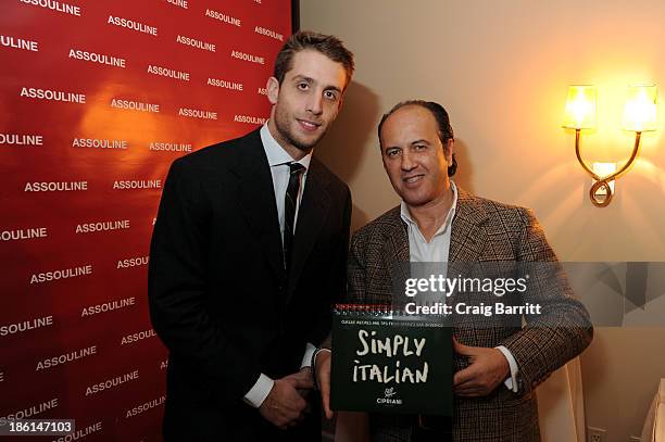 Ignazio Cipriani and Prosper Assouline attend Assouline and Cipriani host the launch of "Simply Italian" at Cipriani Wall Street on October 28, 2013...