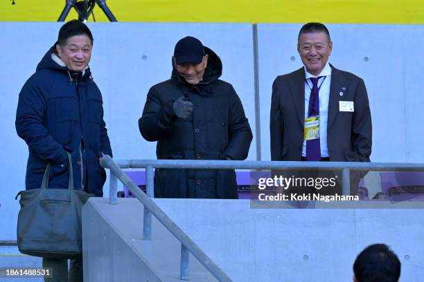 Next Japan head coach Eddie Jones is seen prior t the NTT Japan Rugby League One match between Tokyo Suntory Sungoliath v Toshiba Brave Lupus Tokyo...