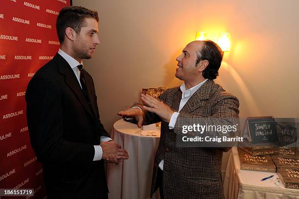 Ignazio Cipriani and Prosper Assouline attend Assouline and Cipriani host the launch of "Simply Italian" at Cipriani Wall Street on October 28, 2013...