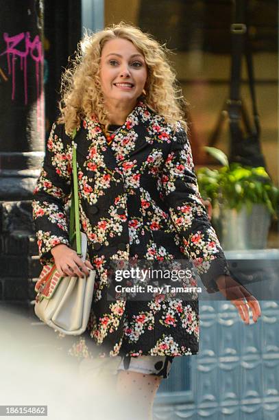 Actress AnnaSophia Robb films a scene at the "Carrie Diaries" movie set in Soho on October 28, 2013 in New York City.