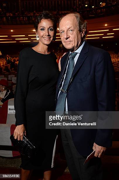Anna Kanakis and Marco Merati Foschini attend "Vorrei... 2013" Charity Event To Support Fondazione FFC at Teatro Sistina on October 28, 2013 in Rome,...