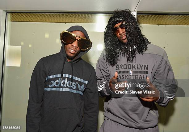 Brooklyn Nets' Tyshawn Taylor and Andray Blatche host a Halloween Monster Mash for 50 kids at The Brooklyn Children's Museum on October 28, 2013 in...