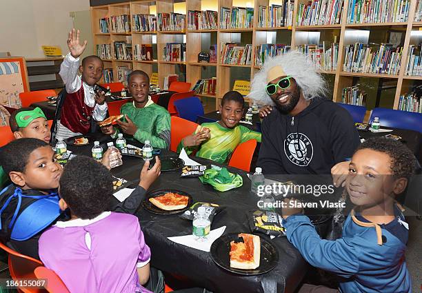 Brooklyn Nets' Reggie Evans hosts a Halloween Monster Mash for 50 kids at The Brooklyn Children's Museum on October 28, 2013 in New York City.