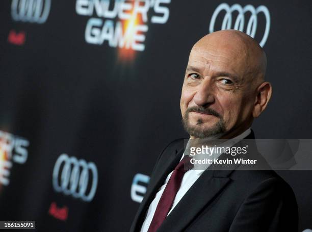 Actor Ben Kingsley attends the Premiere Of Summit Entertainment's "Ender's Game" at TCL Chinese Theatre on October 28, 2013 in Hollywood, California.
