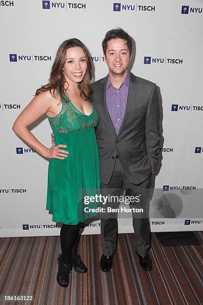 Kiera Mickiewicz and actor Bradford Anderson attend NYU's Tisch School Of The Arts LA Gala at Regent Beverly Wilshire Hotel on October 28, 2013 in...