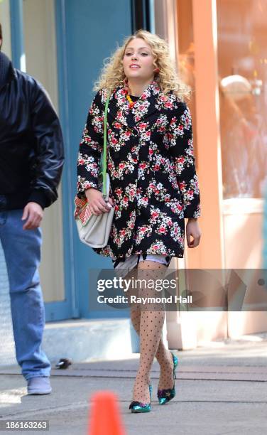 Actress AnnaSophia Robb is seen on the set of "The Carrie Diaries"on October 28, 2013 in New York City.