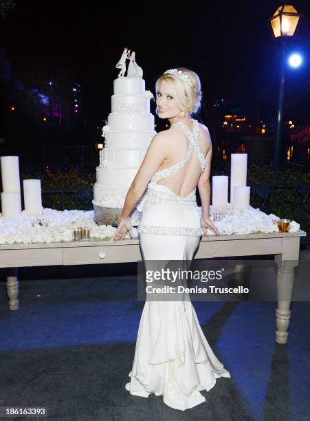 Holly Madison during her wedding reception at Disneyland on September 10, 2013 in Anaheim, California.