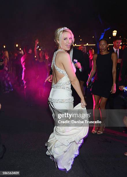 Holly Madison during her wedding reception at Disneyland on September 10, 2013 in Anaheim, California.