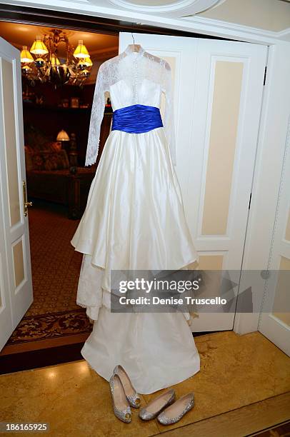 Holly Madison's wedding dress at Disneyland on September 10, 2013 in Anaheim, California.