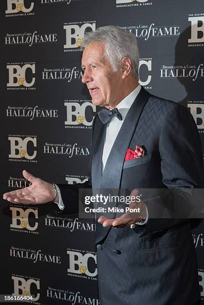 Television Personality Alex Trebek attends the Broadcasting and Cable 23rd Annual Hall of Fame Awards Dinner at The Waldorf Astoria on October 28,...