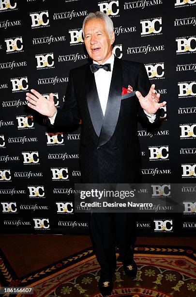 Personality Alex Trebek attends the Broadcasting And Cable 23rd Annual Hall Of Fame Awards dinner at The Waldorf Astoria on October 28, 2013 in New...