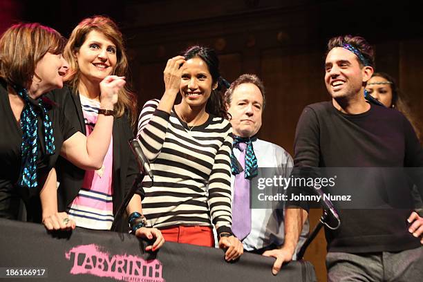 Richard Kind, Rachel Dratch, Nia Vardalos, Padma Lakshmi, guest and Bobby Cannavale attend the LAByrinth Theater Company Celebrity Charades 2013...