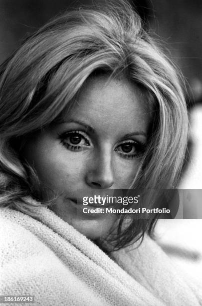 Portrait of Italian TV presenter and actress Gabriella Farinon. Italy, 1968.