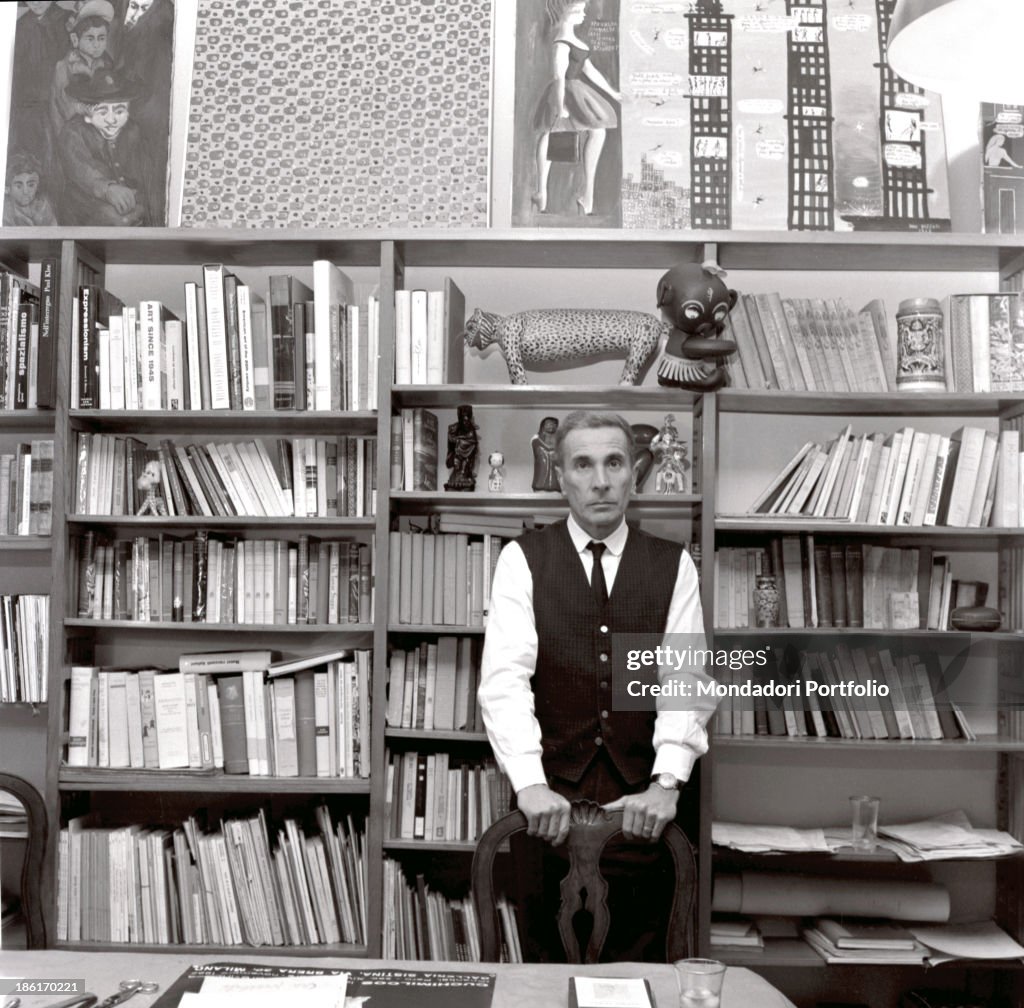 Dino Buzzati in his studio