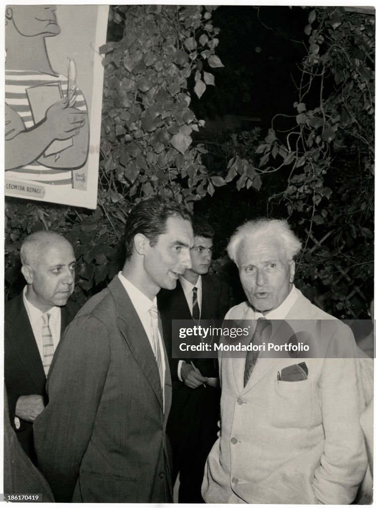 Italo Calvino, Piero Jahier and Paolo Milano attending the Viareggio Literary Pr