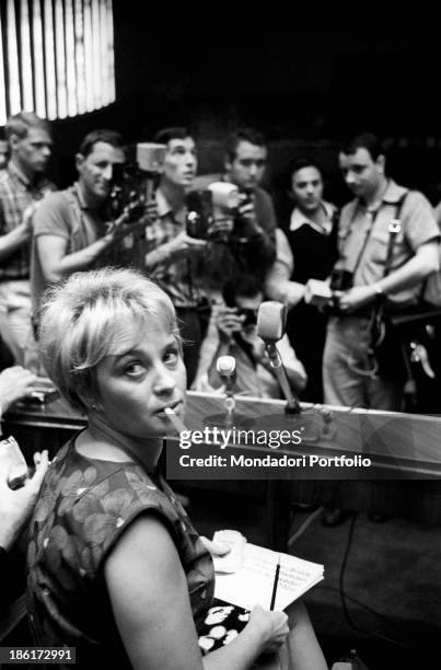 Swedish actress and director Mai Zatterling during the press conference of her film Night Games, at the 27th Venice International Film Festival....