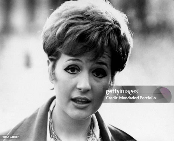 Close-up of the Italian singer, actress, presenter, showgirl and impersonator Loretta Goggi, looking doubtful; last year Loretta Goggi reached...