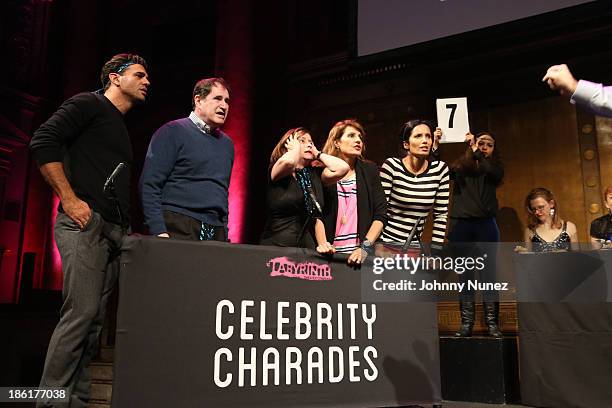 Bobby Cannavale, Richard Kind, Rachel Dratch, Nia Vardalos and Padma Lakshmi attend the LAByrinth Theater Company Celebrity Charades 2013 benefit...