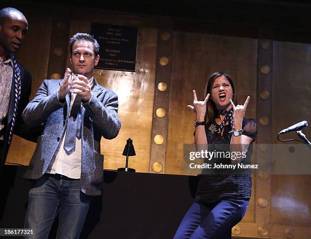 Josh Charles and Jill Hennessy attend the LAByrinth Theater Company Celebrity Charades 2013 benefit gala at Capitale on October 28, 2013 in New York...