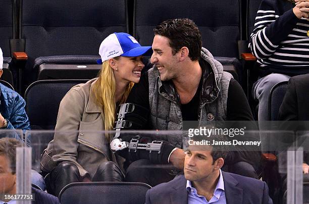 Anne V and Matt Harvey attend the Montreal Canadiens vs. The New York Rangers at Madison Square Garden on October 28, 2013 in New York City.