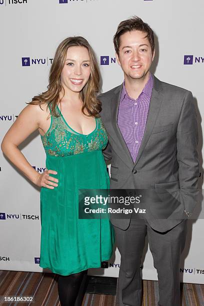 Actor Bradford Anderson and Kiera Mickiewicz attend NYU's Tisch School Of the Arts LA Gala at Regent Beverly Wilshire Hotel on October 28, 2013 in...