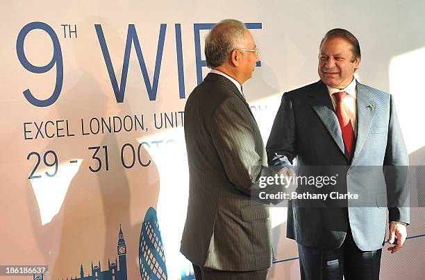 The Honourable Dato' Sri Mohd Najib Tun Abdul Razak, Prime Minister of Malaysia & Patron, WIEF Foundation greets H.E. Muhammad Nawaz Sharif, Prime...