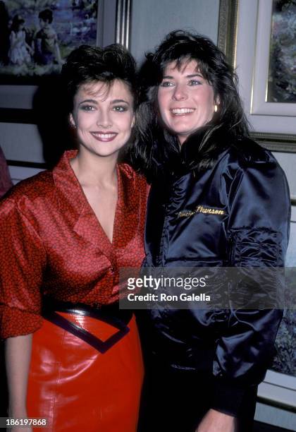Actress Emma Samms and actress Patricia McPherson attend Art Auction and Cocktail Reception to Benefit the Starlight Foundation on January 17, 1986...