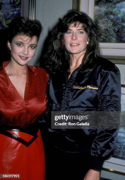 Actress Emma Samms and actress Patricia McPherson attend Art Auction and Cocktail Reception to Benefit the Starlight Foundation on January 17, 1986...