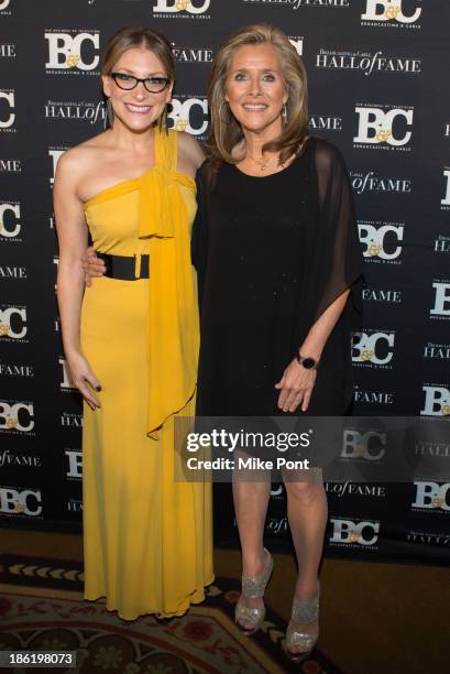 Melissa Grego and Journalist Meredith Vieira attend the Broadcasting and Cable 23rd Annual Hall of Fame Awards Dinner at The Waldorf Astoria on...