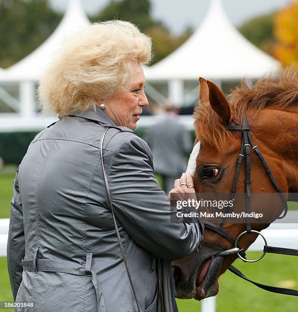 K Rausing Kirsten Rausing pats her horse Cubanita after it won the... News Photo ...