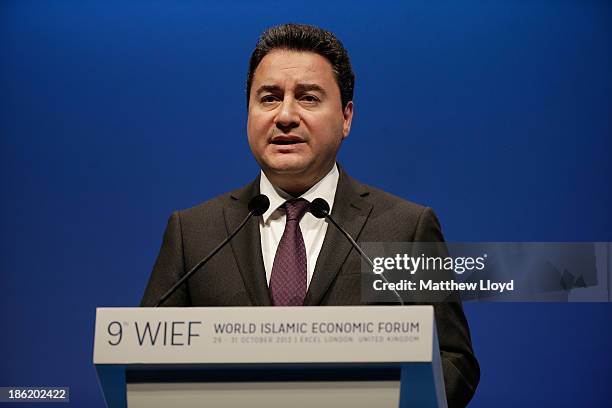 Ali Babacan, Deputy Prime Minister of the Republic of Turkey speaks during the Opening Ceremony & Leaders Panel at the 9th World Islamic Economic...