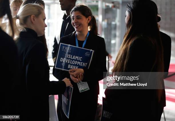 Preparations ahead of the 9th World Islamic Economic Forum at ExCel on October 29, 2013 in London, England.