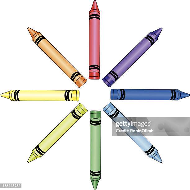 crayon circle - purple crayon stock illustrations