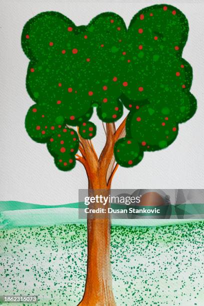 metaverse creative tree - down memory lane stock illustrations