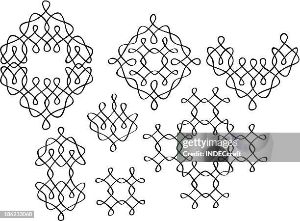swirl-design - rangoli stock-grafiken, -clipart, -cartoons und -symbole