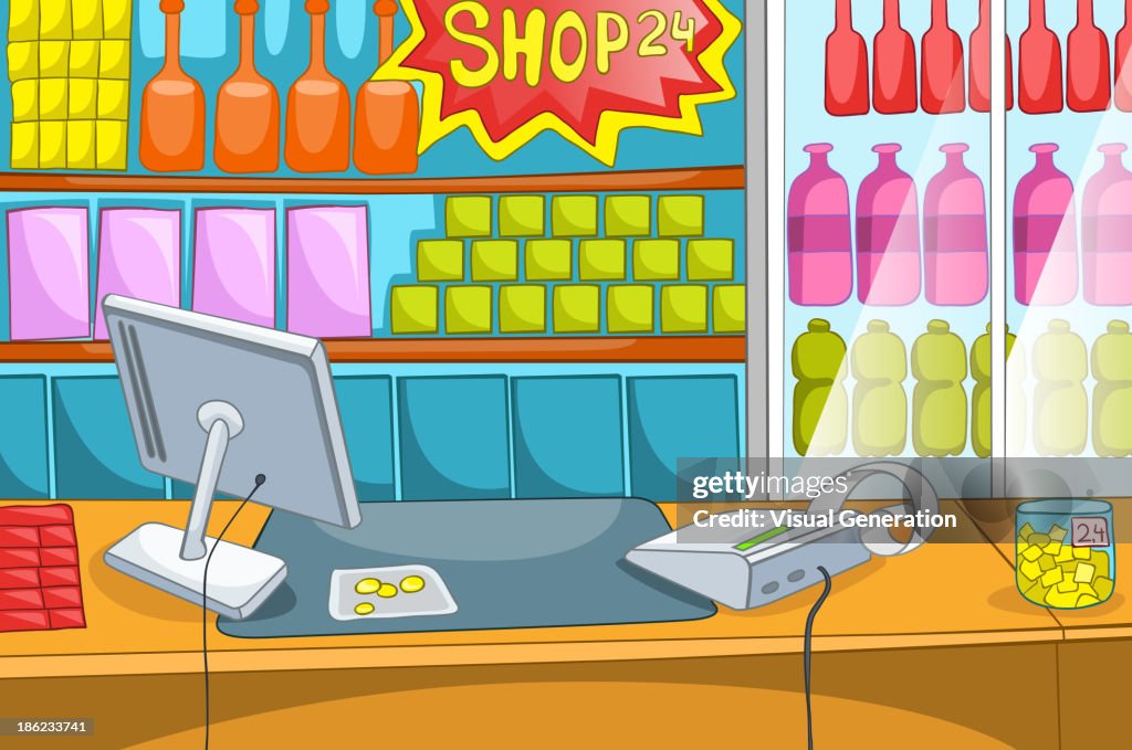 Supermarket Cartoon High-Res Vector Graphic - Getty Images