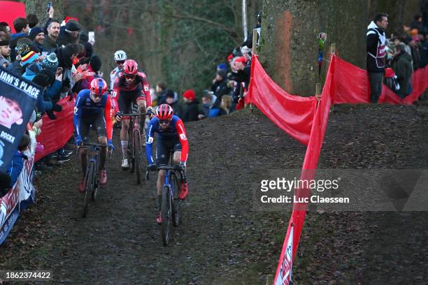 Pim Ronhaar of The Netherlands and Joris Nieuwenhuis of The Netherlands and Team Baloise Trek Lions competes during the 14th UCI Cyclo-Cross World...
