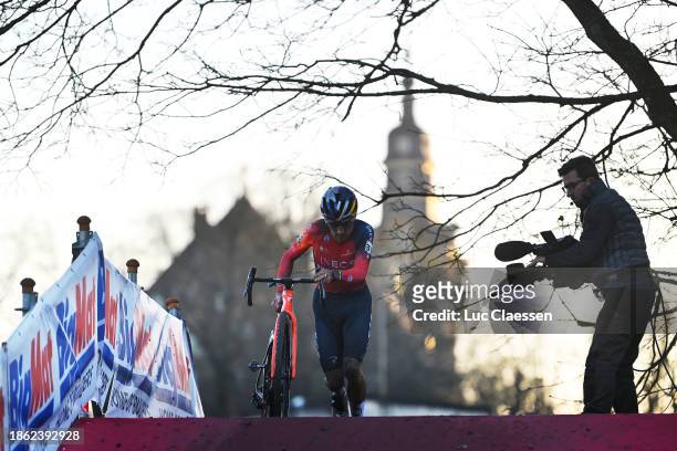 Thomas Pidcock of The United Kingdom and Team INEOS Grenadiers competes during the 14th UCI Cyclo-Cross World Cup Namur 2023, Men's Elite on December...